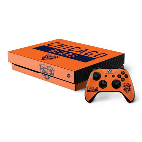 NFL Chicago Bears Orange Performance Series Xbox One X Bundle Skin