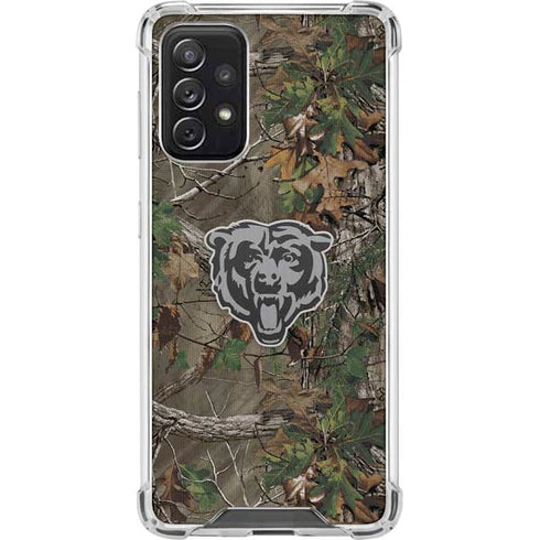 NFL Chicago Bears Realtree Xtra Green Camo Galaxy A72 5G Clear Case