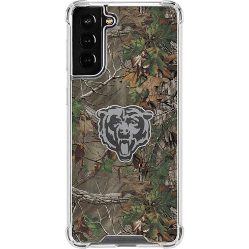 NFL Chicago Bears Realtree Xtra Green Camo Galaxy S21 FE Clear Case