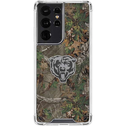NFL Chicago Bears Realtree Xtra Green Camo Galaxy S21 Ultra 5G Clear Case