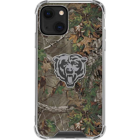NFL Chicago Bears Realtree Xtra Green Camo iPhone 15 Plus Clear Case