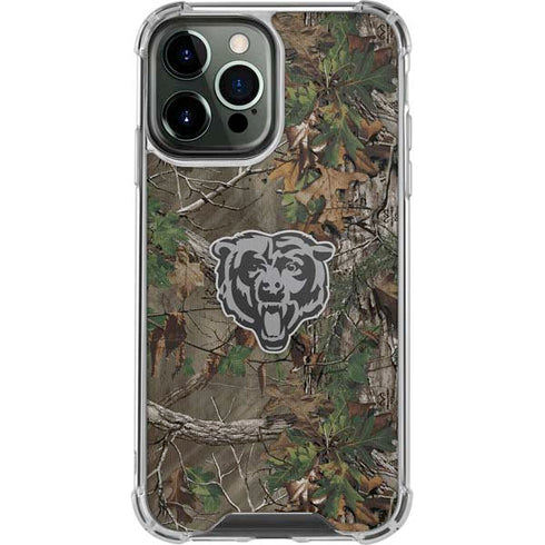 NFL Chicago Bears Realtree Xtra Green Camo iPhone 14 Pro Max Clear Case