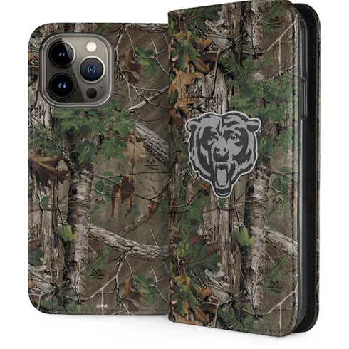 NFL Chicago Bears Realtree Xtra Green Camo iPhone 15 Pro Max Folio Case