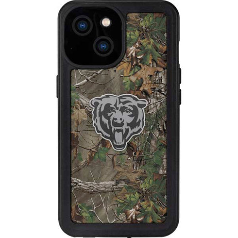 NFL Chicago Bears Realtree Xtra Green Camo iPhone 15 Waterproof Case