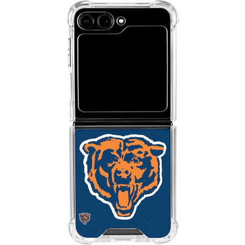 NFL Chicago Bears Retro Logo Galaxy Z Flip5 5G Clear Case