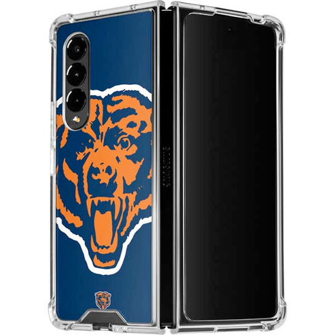 NFL Chicago Bears Retro Logo Galaxy Z Fold4 5G Clear Case