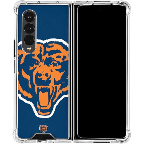 NFL Chicago Bears Retro Logo Galaxy Z Fold4 5G Clear Case