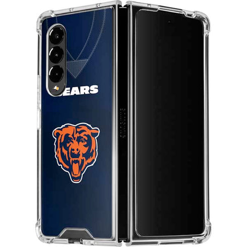 NFL Chicago Bears Team Jersey Galaxy Z Fold4 5G Clear Case