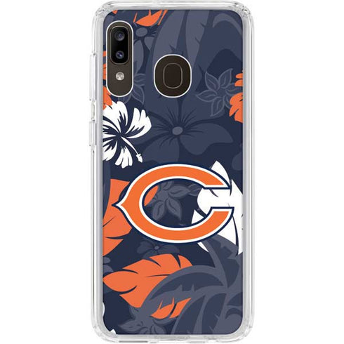 NFL Chicago Bears Tropical Print Galaxy A20 Clear Case