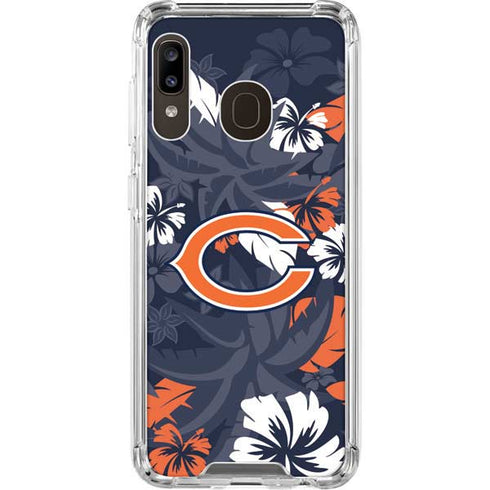 NFL Chicago Bears Tropical Print Galaxy A30 Clear Case
