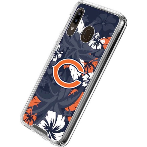 NFL Chicago Bears Tropical Print Galaxy A30 Clear Case