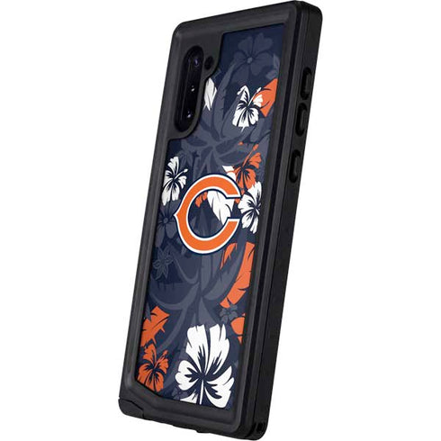 NFL Chicago Bears Tropical Print Galaxy Note 10 Waterproof Case