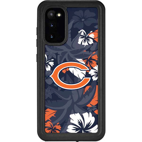 NFL Chicago Bears Tropical Print Galaxy S20 Waterproof Case