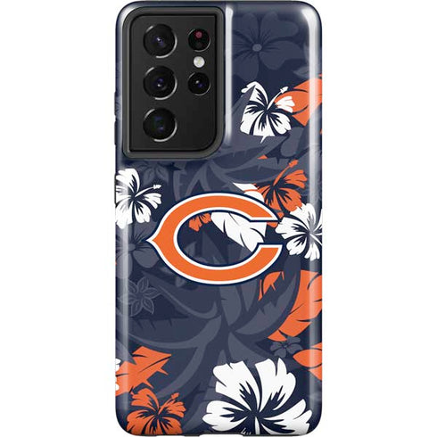 NFL Chicago Bears Tropical Print Galaxy S21 Ultra 5G Pro Case