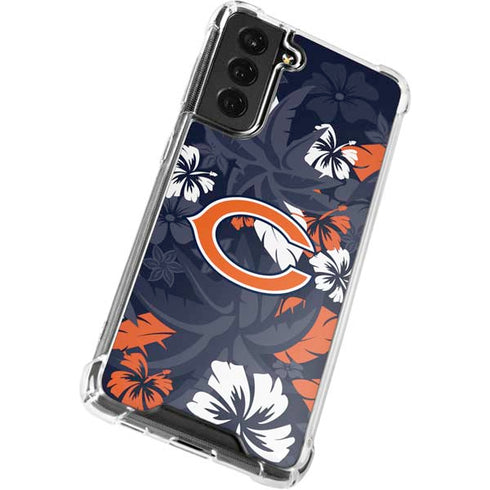 NFL Chicago Bears Tropical Print Galaxy S22 Plus Clear Case
