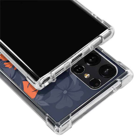 NFL Chicago Bears Tropical Print Galaxy S22 Ultra Clear Case