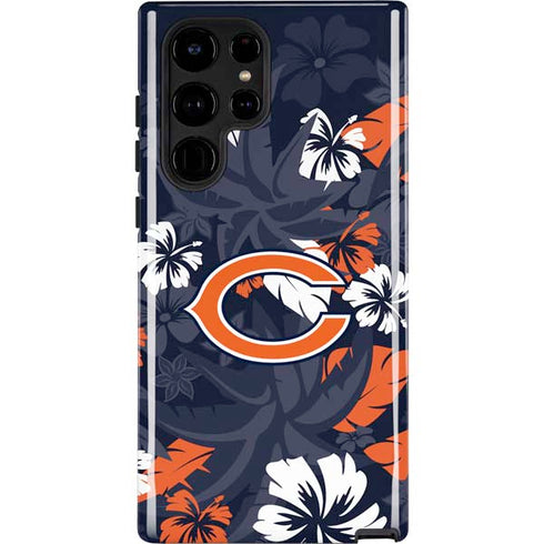 NFL Chicago Bears Tropical Print Galaxy S22 Ultra Pro Case