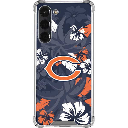 NFL Chicago Bears Tropical Print Galaxy S23 Plus Clear Case