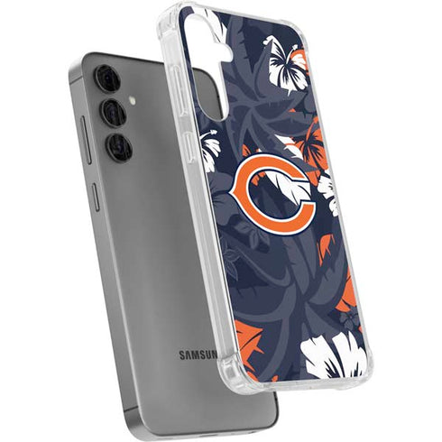 NFL Chicago Bears Tropical Print Galaxy S24 Plus Clear Case