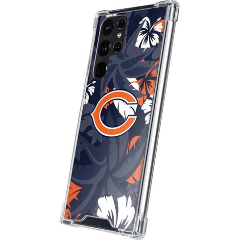 NFL Chicago Bears Tropical Print Galaxy S24 Ultra Clear Case