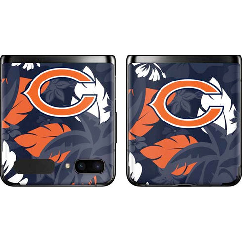 NFL Chicago Bears Tropical Print Galaxy Z Flip Skin