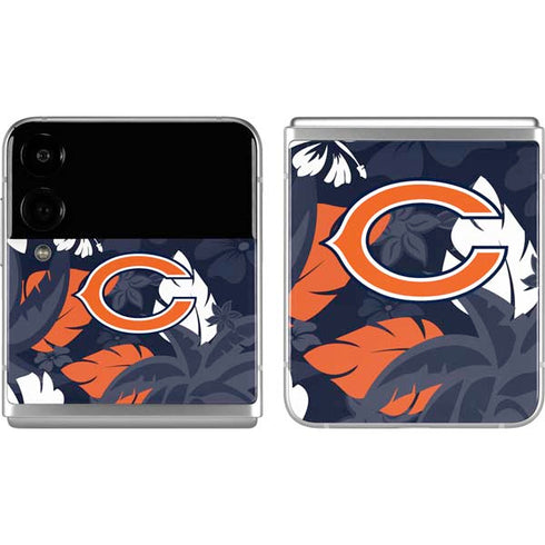 NFL Chicago Bears Tropical Print Galaxy Z Flip4 5G Skin