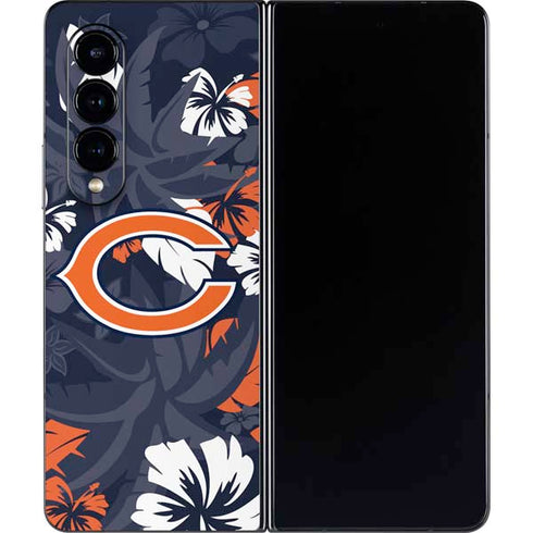 NFL Chicago Bears Tropical Print Galaxy Z Fold4 5G Skin