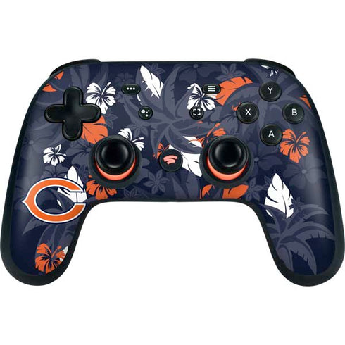 NFL Chicago Bears Tropical Print Google Stadia Controller Skin