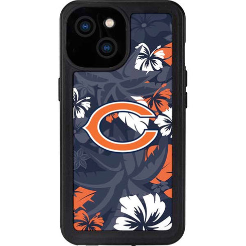 NFL Chicago Bears Tropical Print iPhone 13 Mini Waterproof Case