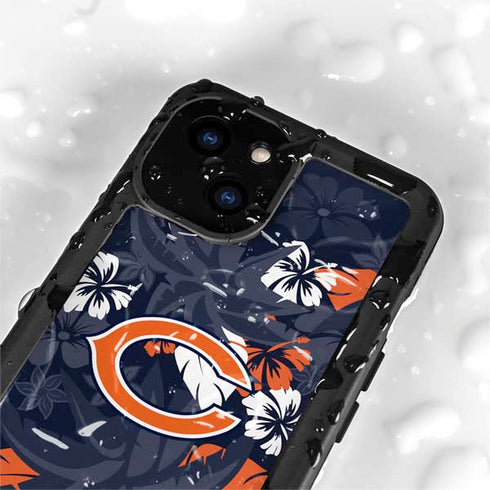 NFL Chicago Bears Tropical Print iPhone 13 Mini Waterproof Case