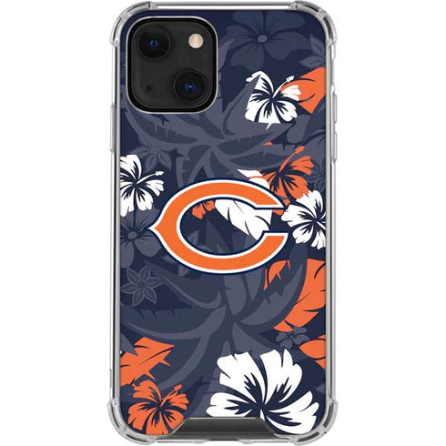 NFL Chicago Bears Tropical Print iPhone 14 Clear Case