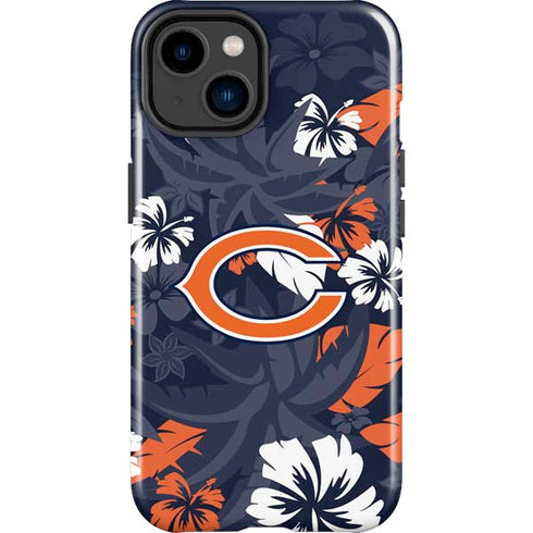 NFL Chicago Bears Tropical Print iPhone 15 Plus Impact Case