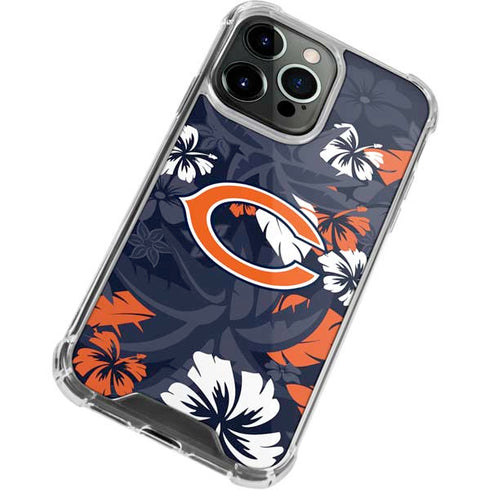 NFL Chicago Bears Tropical Print iPhone 15 Pro Clear Case