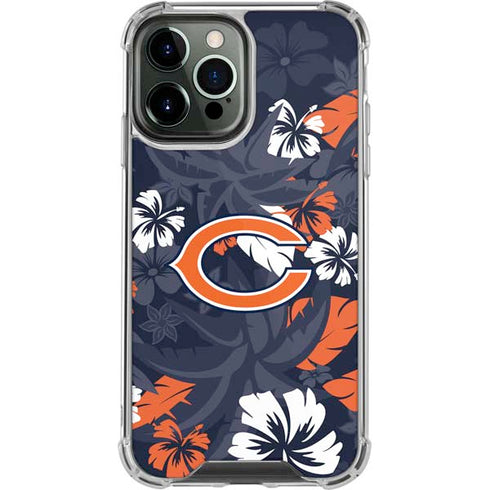 NFL Chicago Bears Tropical Print iPhone 14 Pro Max Clear Case