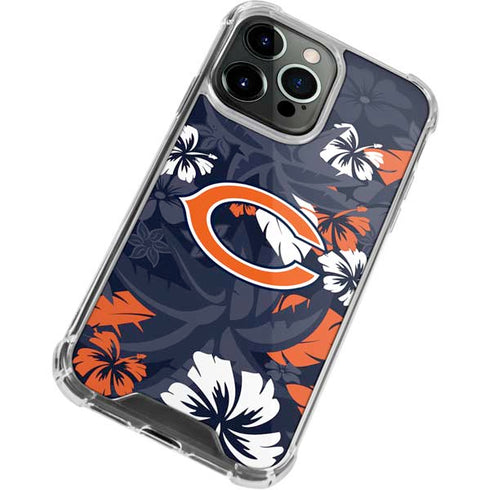 NFL Chicago Bears Tropical Print iPhone 14 Pro Max Clear Case