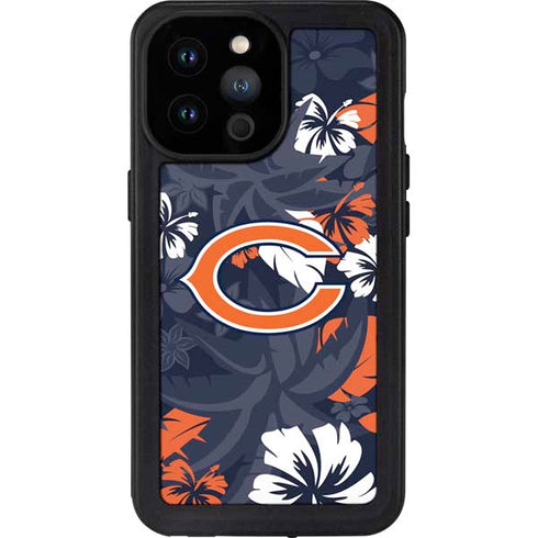 NFL Chicago Bears Tropical Print iPhone 14 Pro Max Waterproof Case
