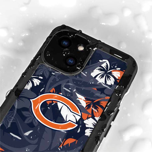 NFL Chicago Bears Tropical Print iPhone 15 Waterproof Case