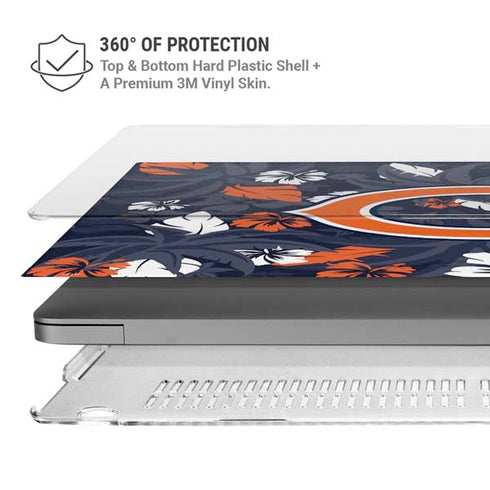NFL Chicago Bears Tropical Print MacBook Pro 16in (2021-25) Case plus Skin