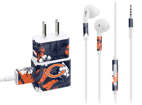 NFL Chicago Bears Tropical Print Phone Charger Skin