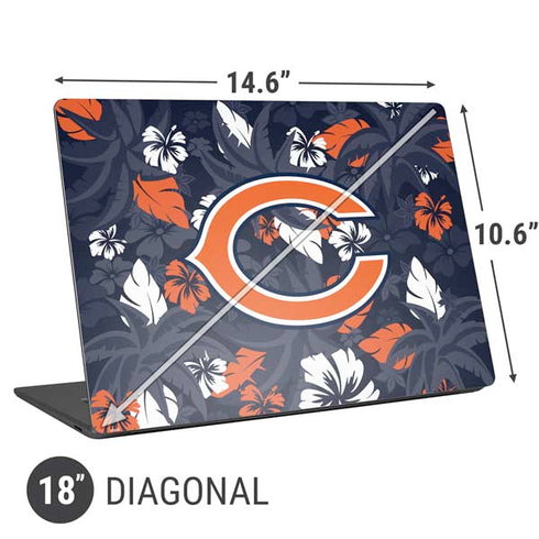 NFL Chicago Bears Tropical Print Universal Laptop 18in (14.6 x 10.6in) Skin