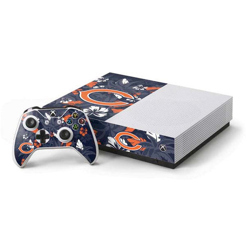 NFL Chicago Bears Tropical Print Xbox One S All-Digital Edition Bundle Skin