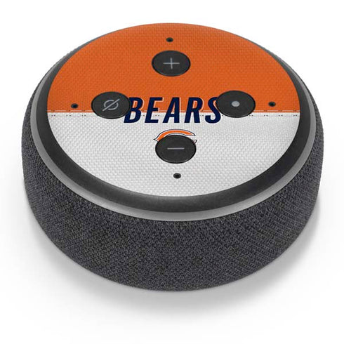 NFL Chicago Bears White Striped Amazon Echo Dot Skin