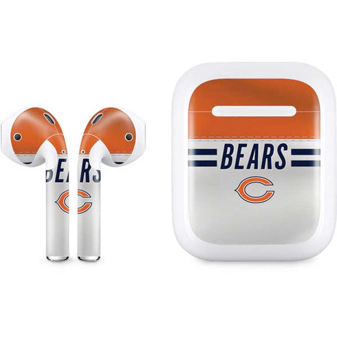 NFL Chicago Bears White Striped Apple AirPods Skin