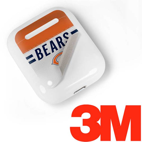 NFL Chicago Bears White Striped Apple AirPods Skin