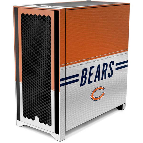 NFL Chicago Bears White Striped Corsair 4000D Tempered Glass Mid-Tower ATX Case Skin