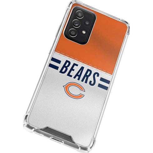 NFL Chicago Bears White Striped Galaxy A52 5G Clear Case