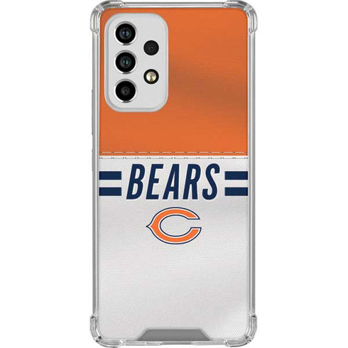 NFL Chicago Bears White Striped Galaxy A53 5G Clear Case