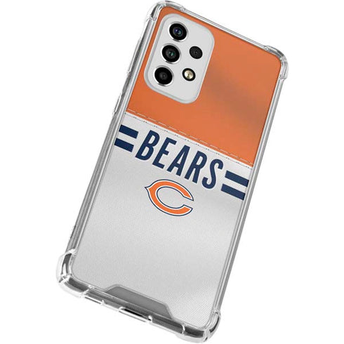 NFL Chicago Bears White Striped Galaxy A53 5G Clear Case