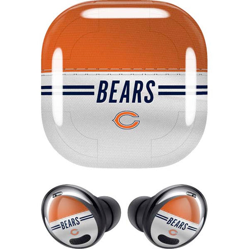 NFL Chicago Bears White Striped Galaxy Buds Pro Skin