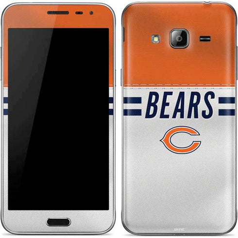 NFL Chicago Bears White Striped Galaxy J3 Skin